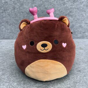 Squishmallows Omar the Bear 2024 Valentine's Edition Pink Heart Headband Plush